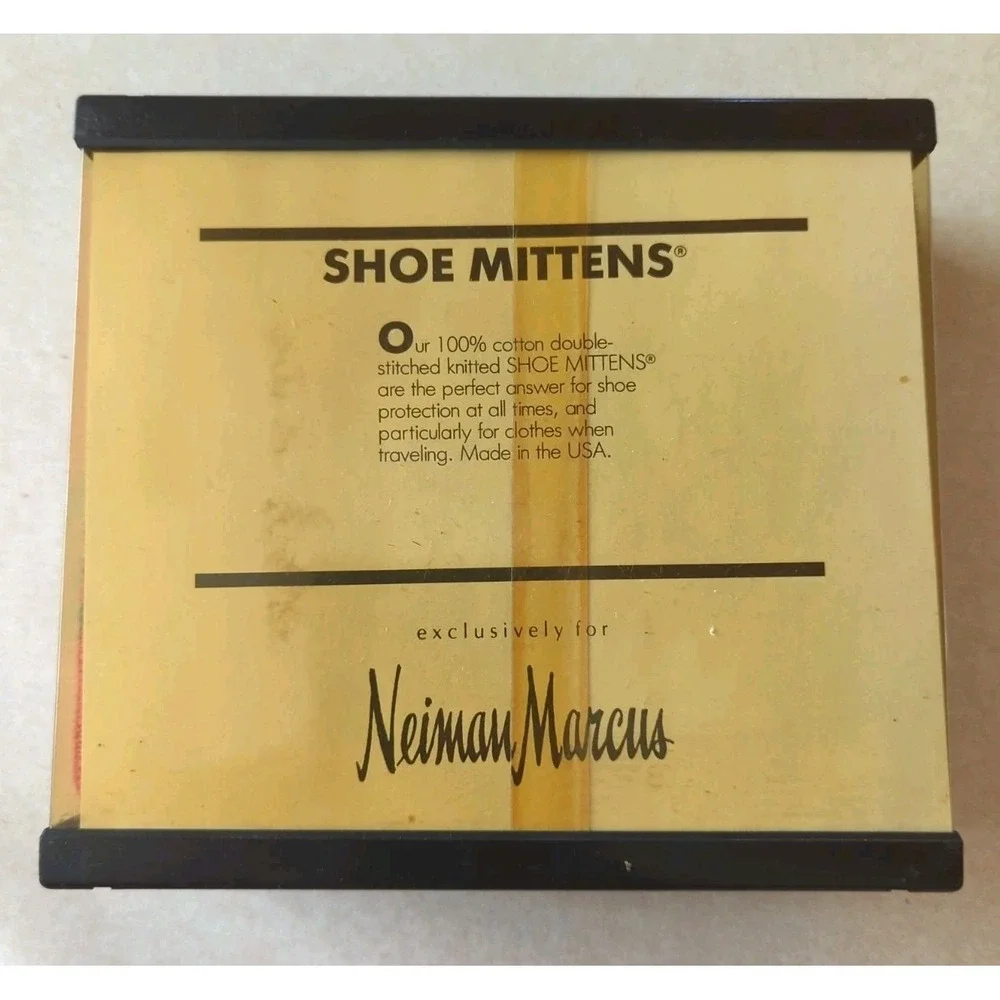 Newman Marcus Set of 3 Shoe Mittens Double Stitch Cotton Knit Black Red Gray NIB